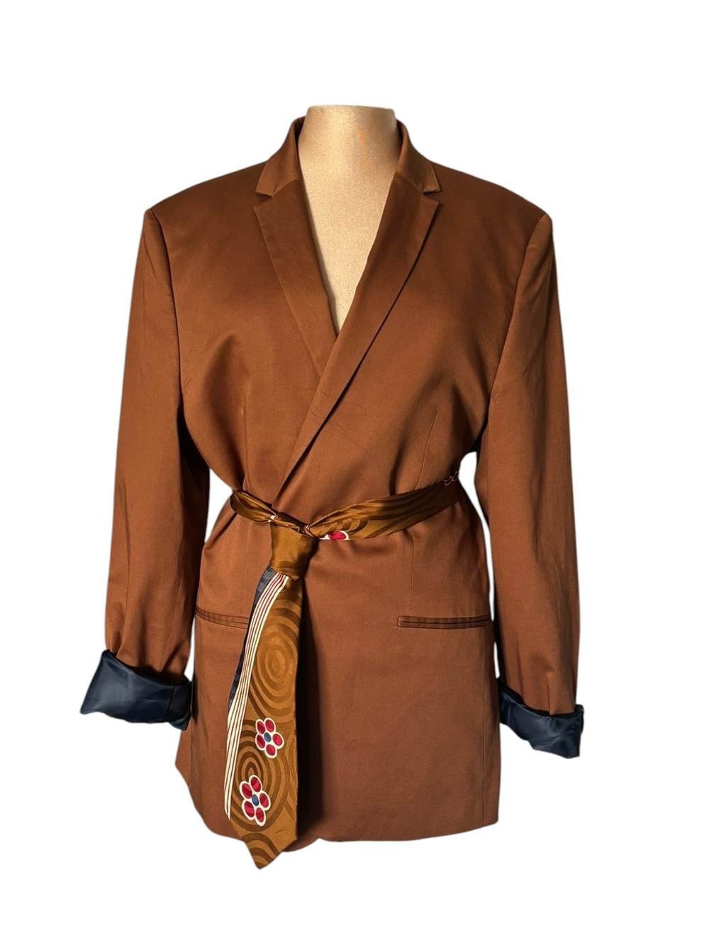 H&M (Men’s) Blazer Cotton Terracotta rust Satin Lined Jacket med corpcore girlie